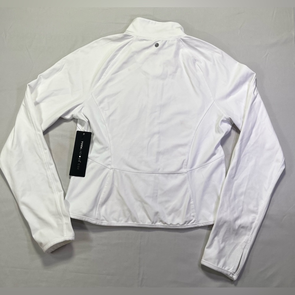 Yogalicious Women’s Zip Up Slim Fit White Jacket Thumbholes - XL - Picture 5 of 7